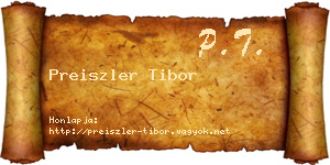 Preiszler Tibor névjegykártya